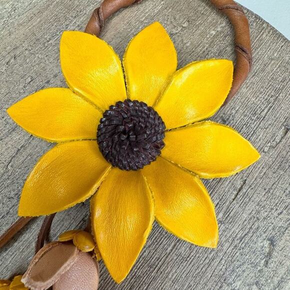 Sunflower Leather Bag Charm Leather Purse FALL Accessories Autumn Flower Crossbo - Picture 3 of 8